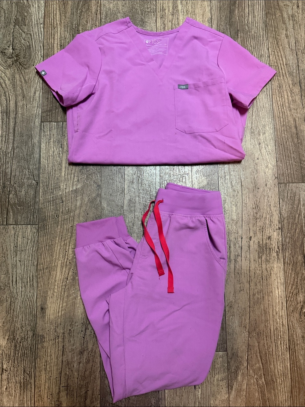 FIGS Pink Cloud Two Piece Scrub Set